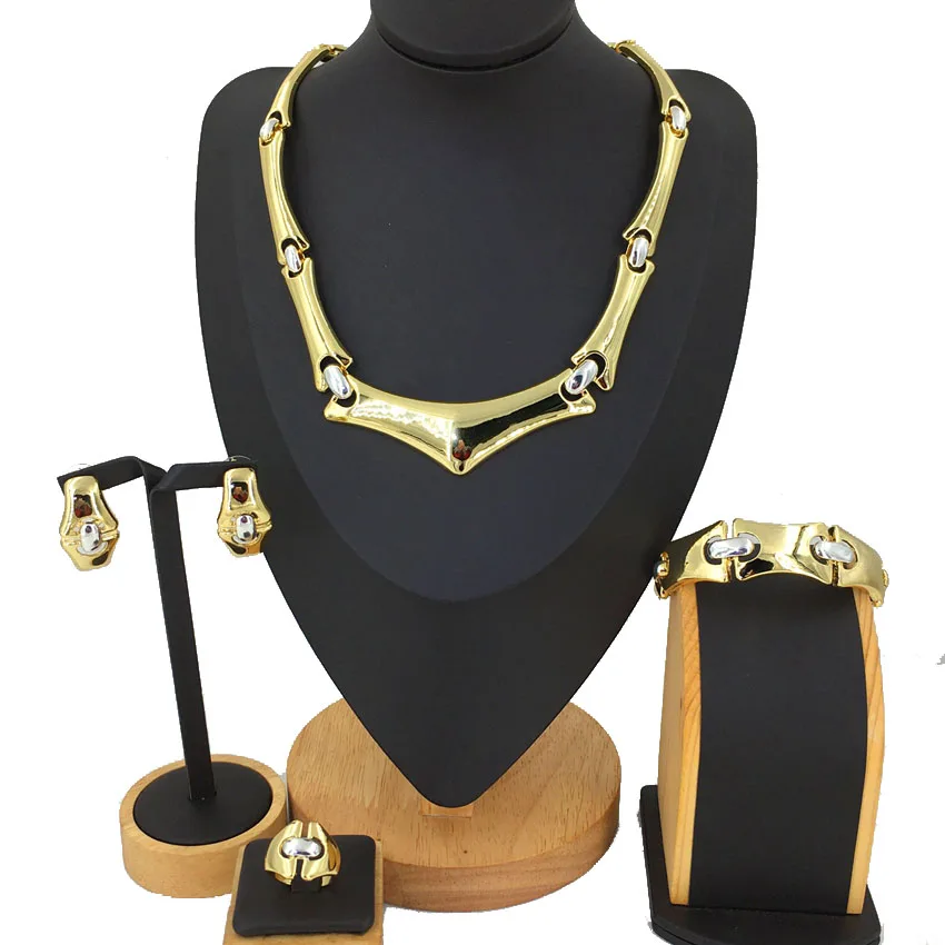 

Комплект ювелирных изделий из Дубая, ювелирные изделия из 18-каратного золота, бразильские золотые ювелирные изделия, комплект ювелирных из...