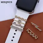 Металлические подвески, декоративное кольцо для Apple Watch, ремешок с алмазным орнаментом, силиконовый ремешок для умных часов, аксессуары для iwatch, браслет