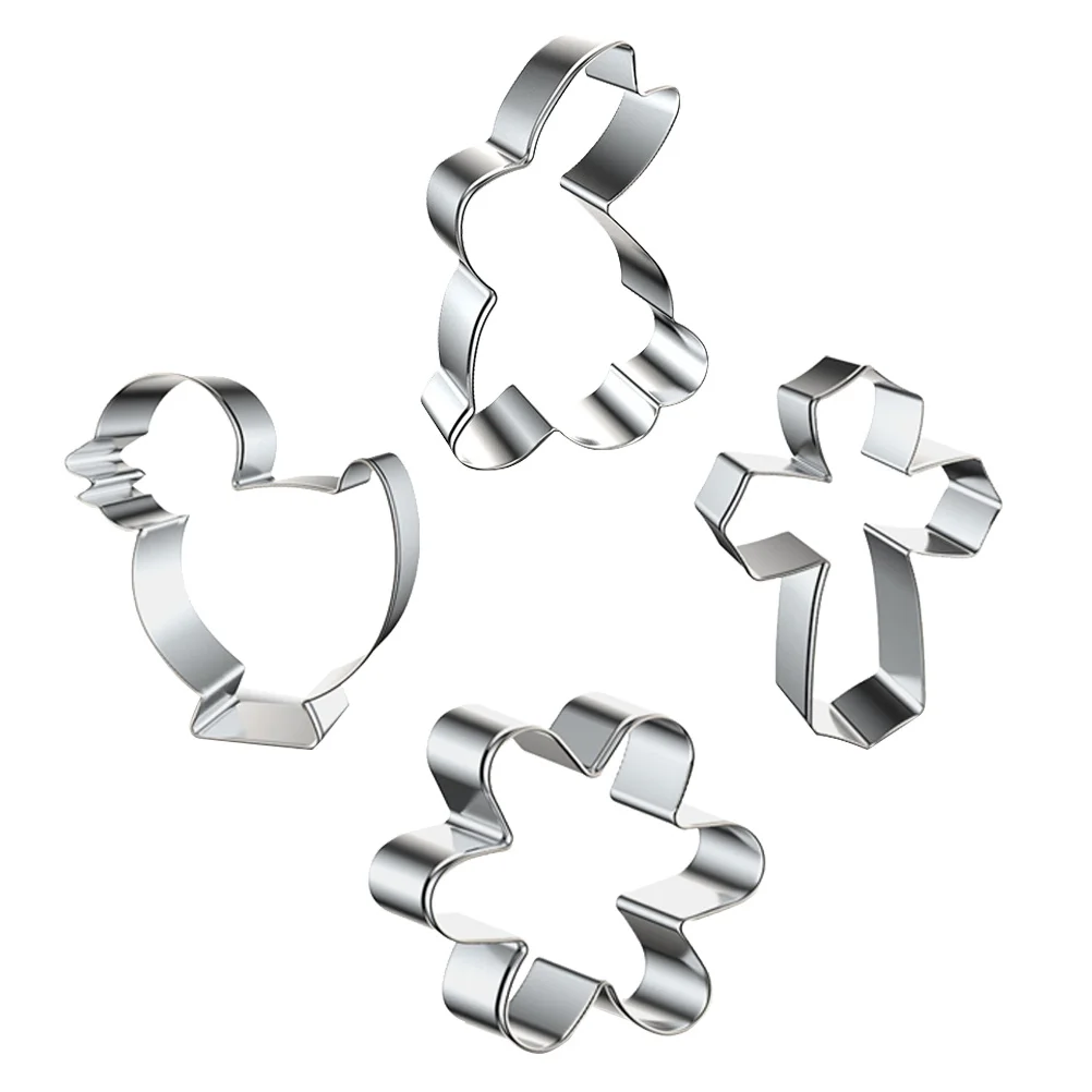 

1 Set Stainless Steel Cookie Cutter Easter Theme Bunny Shape Baking Mold