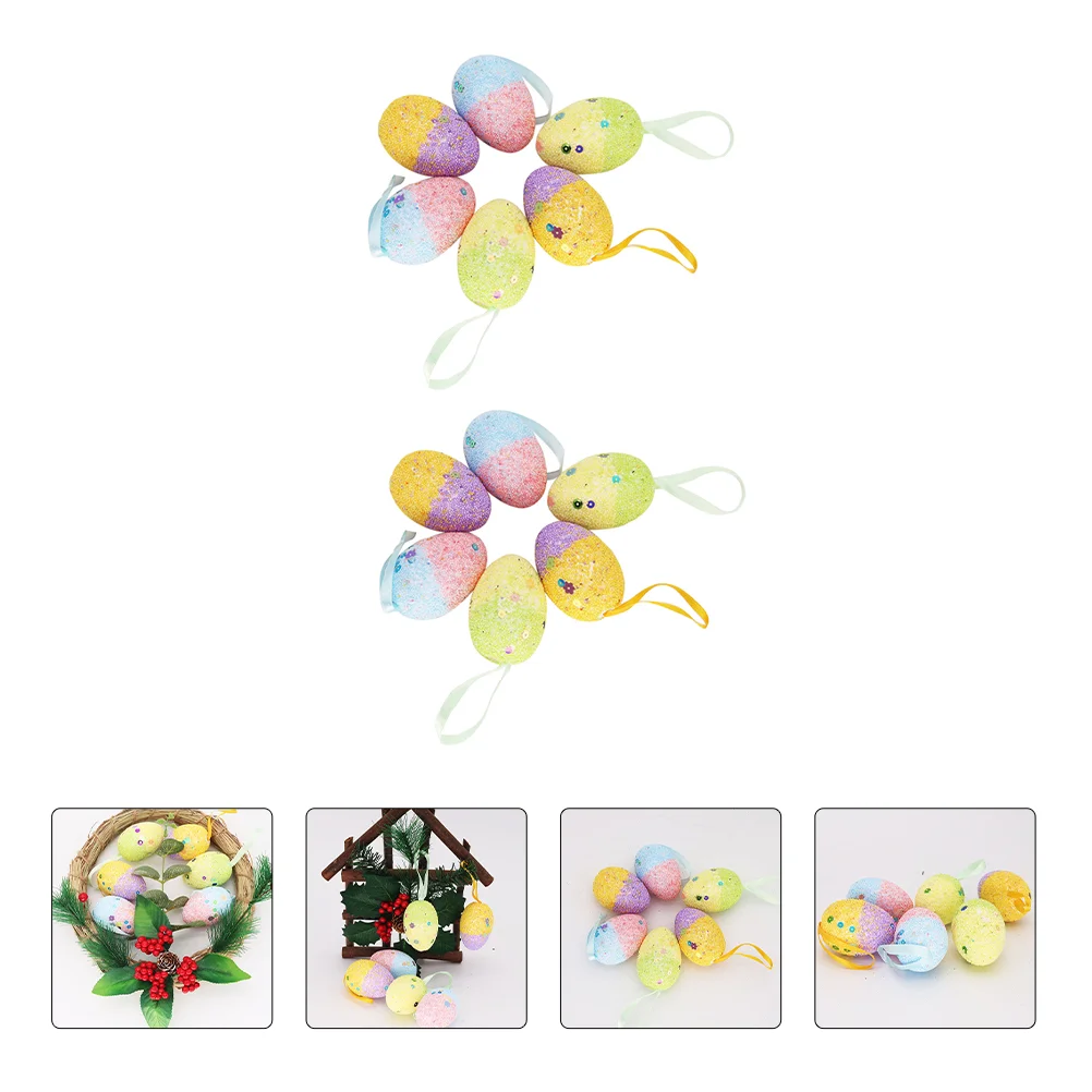 

Easter Eggs Egg Hanging Decor Paintingsurprise Kids Speckled Model Fake Mache Festivaltree Pendants Adornments Party Shape