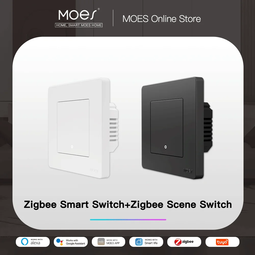 Умный светодиодный переключатель MOES Tuya ZigBee с кольцом в виде звезды без