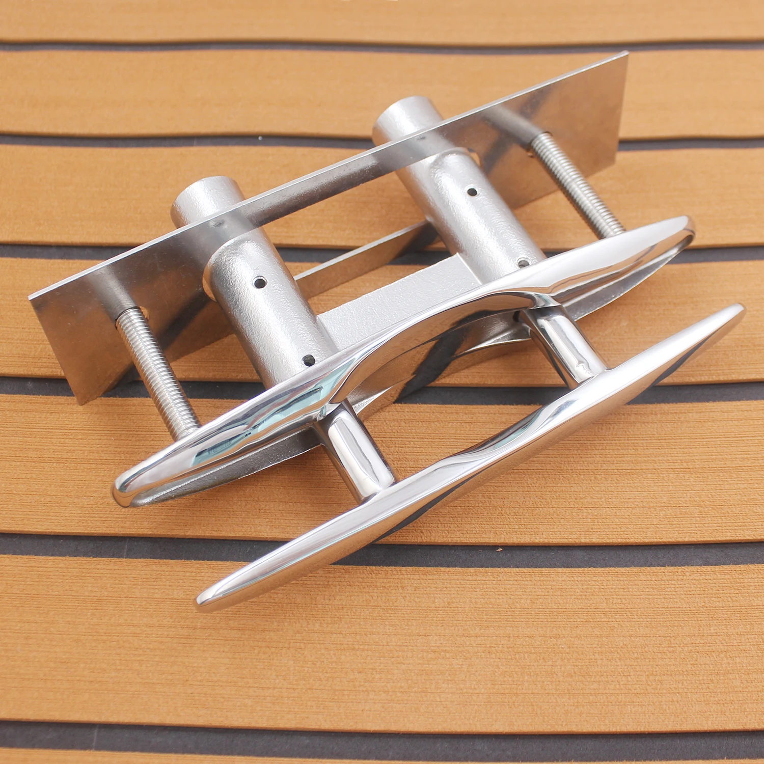 2 Pcs 5 inch Boat Pull Up Cleat Docking Marine Stainless Steel 316 Pop Up Cleat Retractable Cleat enlarge