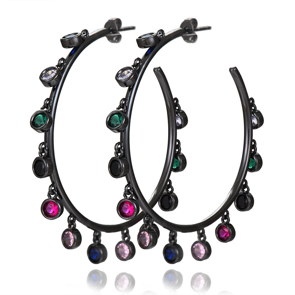 Missvikki 2022 Дубай тренд черные серьги-кольца для модных женщин Невеста свадьба актер танцор повод для шоу подарок для сестры девочки