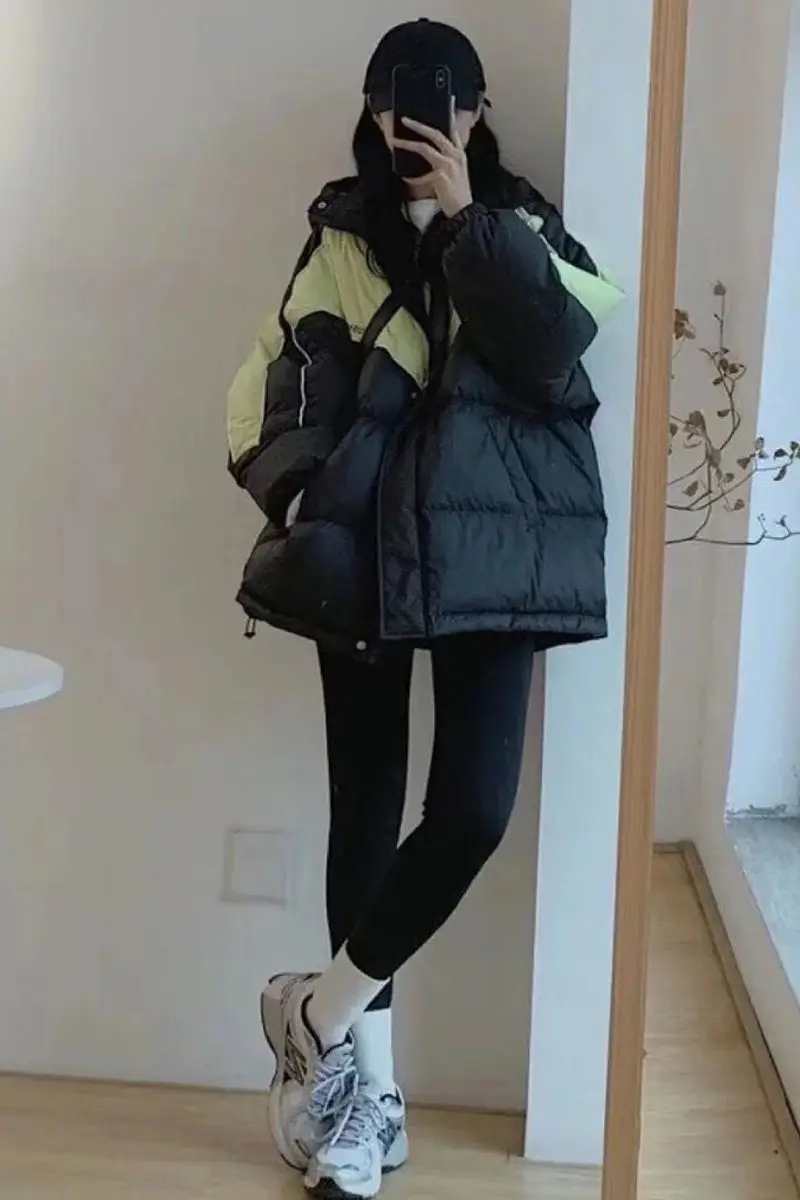 

Korean Fashion Winter Jacket Women 2022 Parkas Patchwork Casual Students Solid Winter Clothes Women Coat