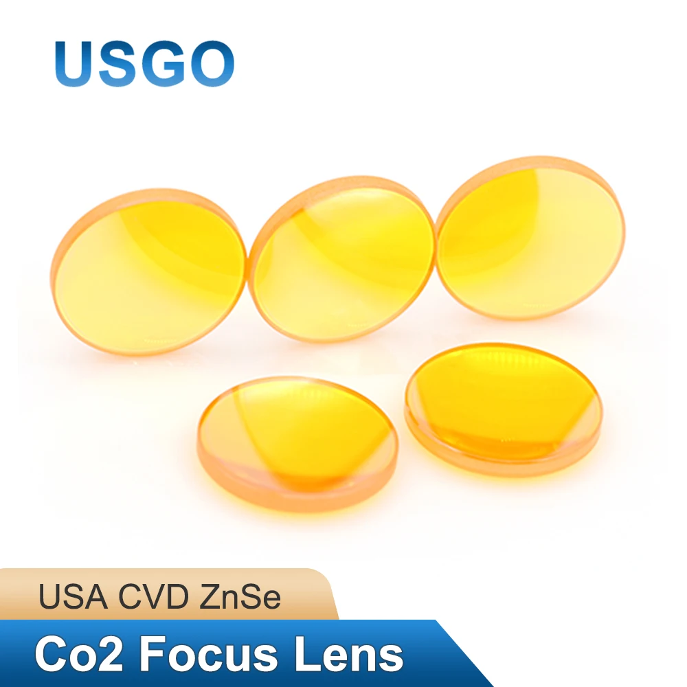 

Фокусная линза USGO США CVD ZnSe DIA 12 15 18 19.05 20 FL 38.1 50.8 63.5 76.2 101.6 127 мм для станка для лазерной гравировки CO2