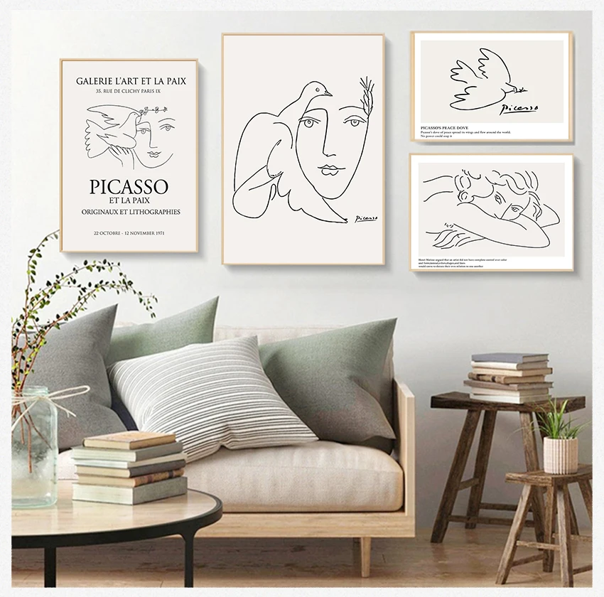 

Wall Art Canvas Print Famous Painting Moder Decorative Picture Picasso Matisse Art Line Drawing Poster Abstract Minimalist