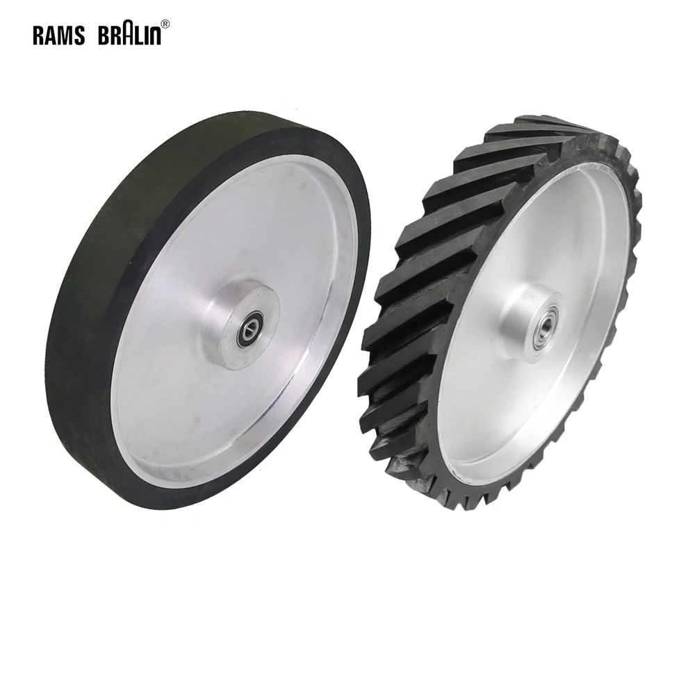 350*50mm Rubber Contact Wheel Belt Grinder Replacement Part Dynamically Balanced