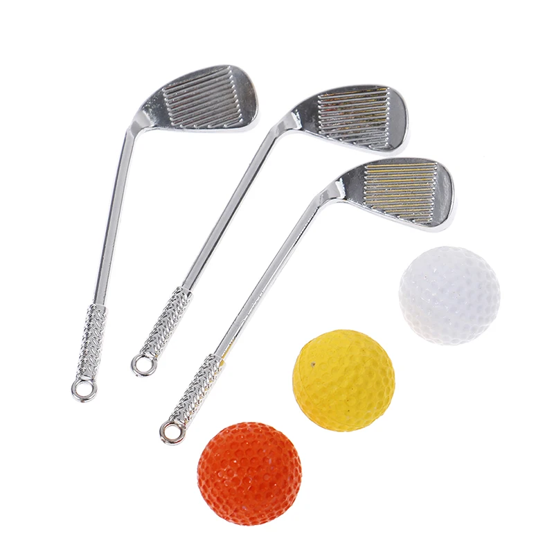 

1Set 1:12 Doll House Miniature Golf Stick With Ball Golf Set Doll Accessory Kids Toy Doll House Miniature Accessories