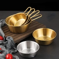 korean golden rice wine bowl 304 stainless steel bowl snack bowl with handle special bowl seasoning bowl for korean restaurant