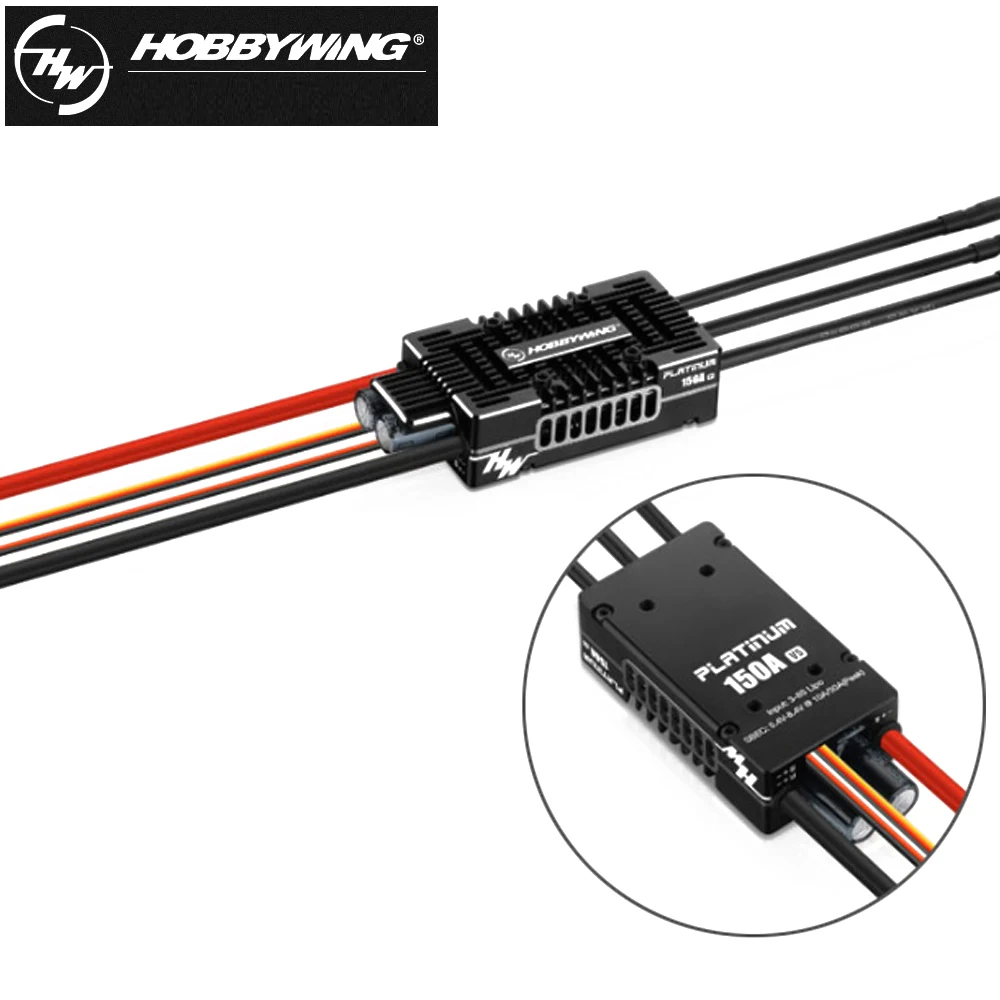 

Hobbywing Platinum HV 150A V5 3-8S переключаемый 5-8V/10A BEC бесщеточный ESC контроллер скорости для RC Fix-wing 3D Летающий Квадрокоптер