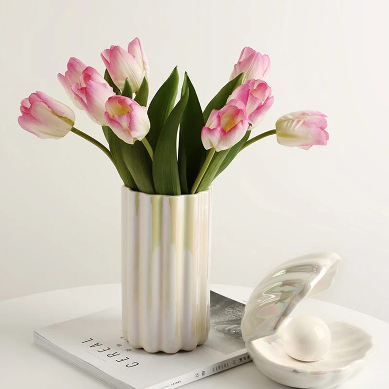 

Cachepot Vase Luxury Table Vertiplant Decorative Vases Modern Artificial Flowers Novelty Pots De Fleurs Ornaments for Home