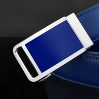 high quality blue belt casual belt designer automatic buckle leather belt men white luxury brand fashion coskin ceinture homme