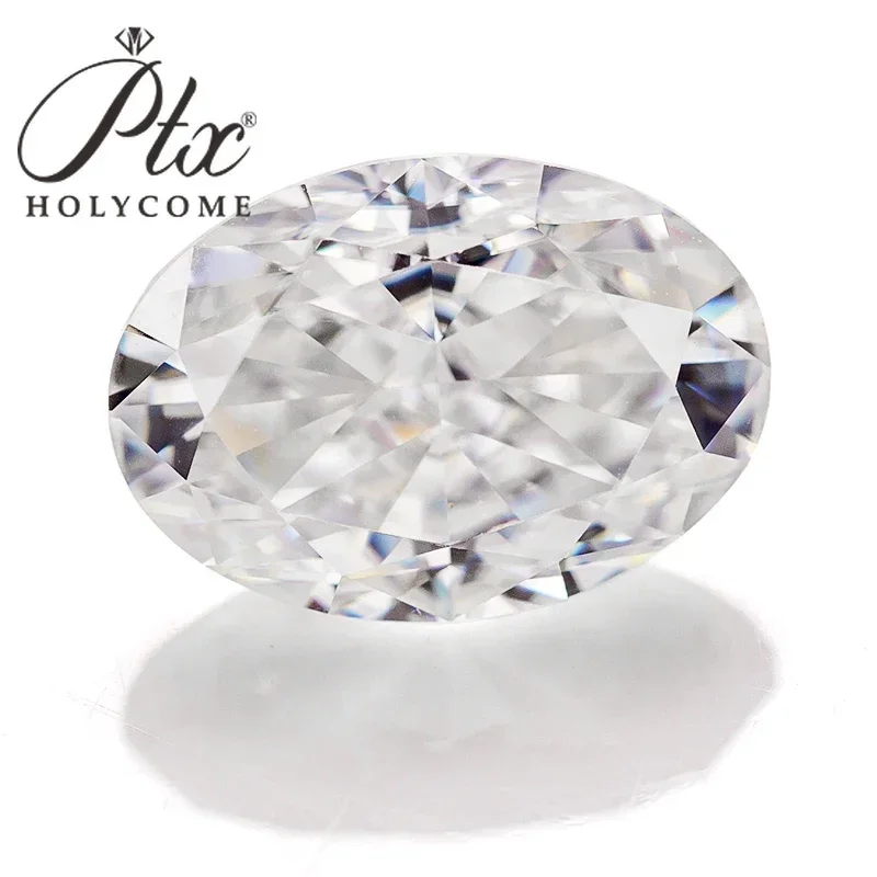 Holycome настоящий муассанит камень овальный VVS1 измельченный лед огранки D цвет