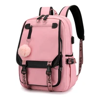 young time sweet women backpack travel bag student school bags teenager girls backpacks usb charge women daily schoolbag