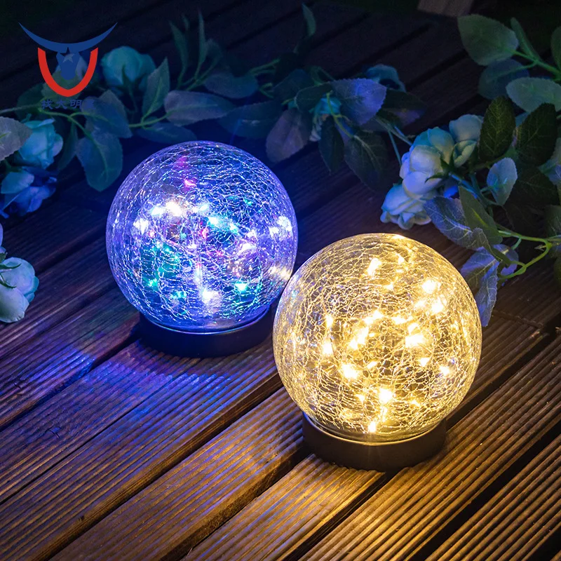 

Led Solar Garden Light Waterproof Cracked Glass Ball Lamps Outdoor Court Buried Grass Lamp For Balcony Garden Villa Street Decor