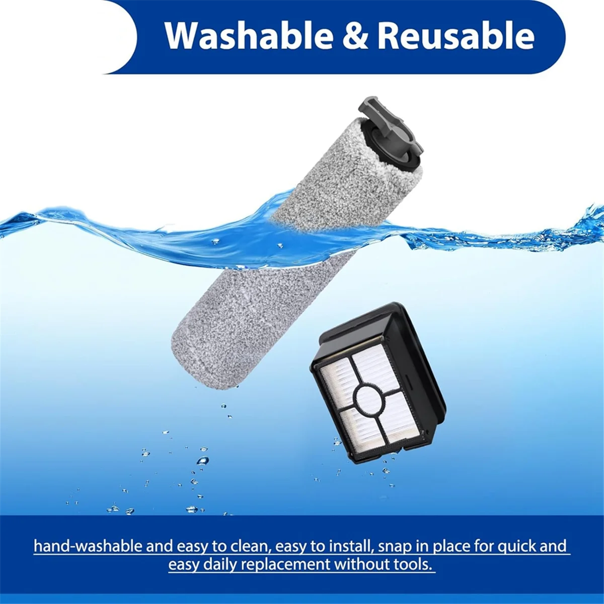 Набор роликовых фильтров HF3 подходит для беспроводного влажного/сухого пылесоса