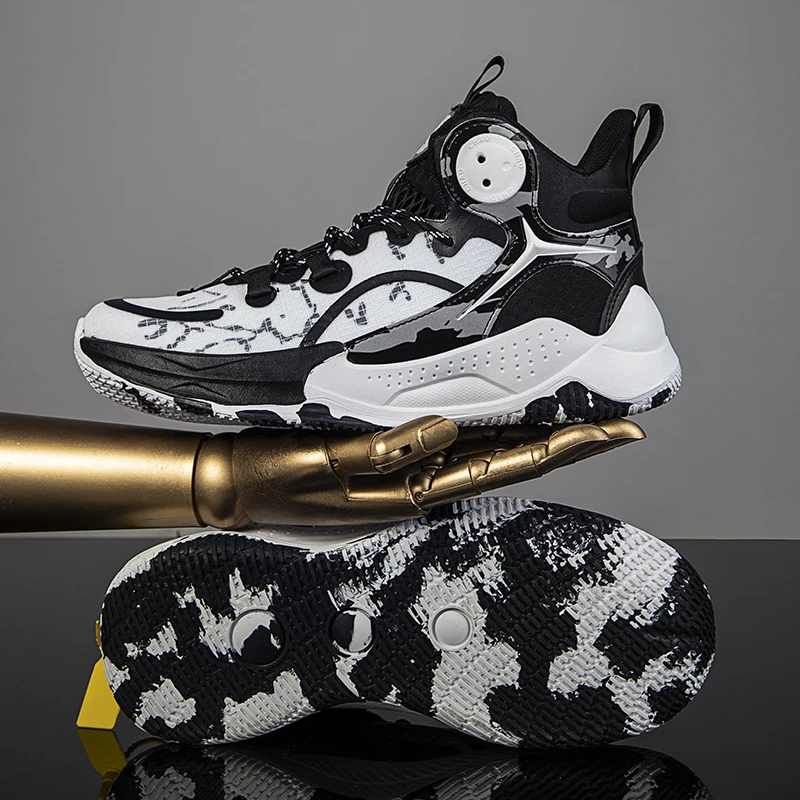 Men's Basketball Shoes Breathable Cushioning Non-Slip Wearable Sports Shoes Gym Training Athletic Basketball Sneakers for Women