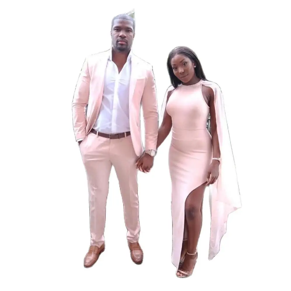 

2021 Fashion Men Suits for Wedding Pink Man Blazer Groom Tuxedo 2 Piece Coat Pants Slim Fit Terno Masculino Costume Homme