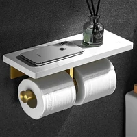 Marble Paper Towel RackToilet Toilet Roll Holdershelves for Wall Bathroom Toilet Paper Holder Wall Shelves