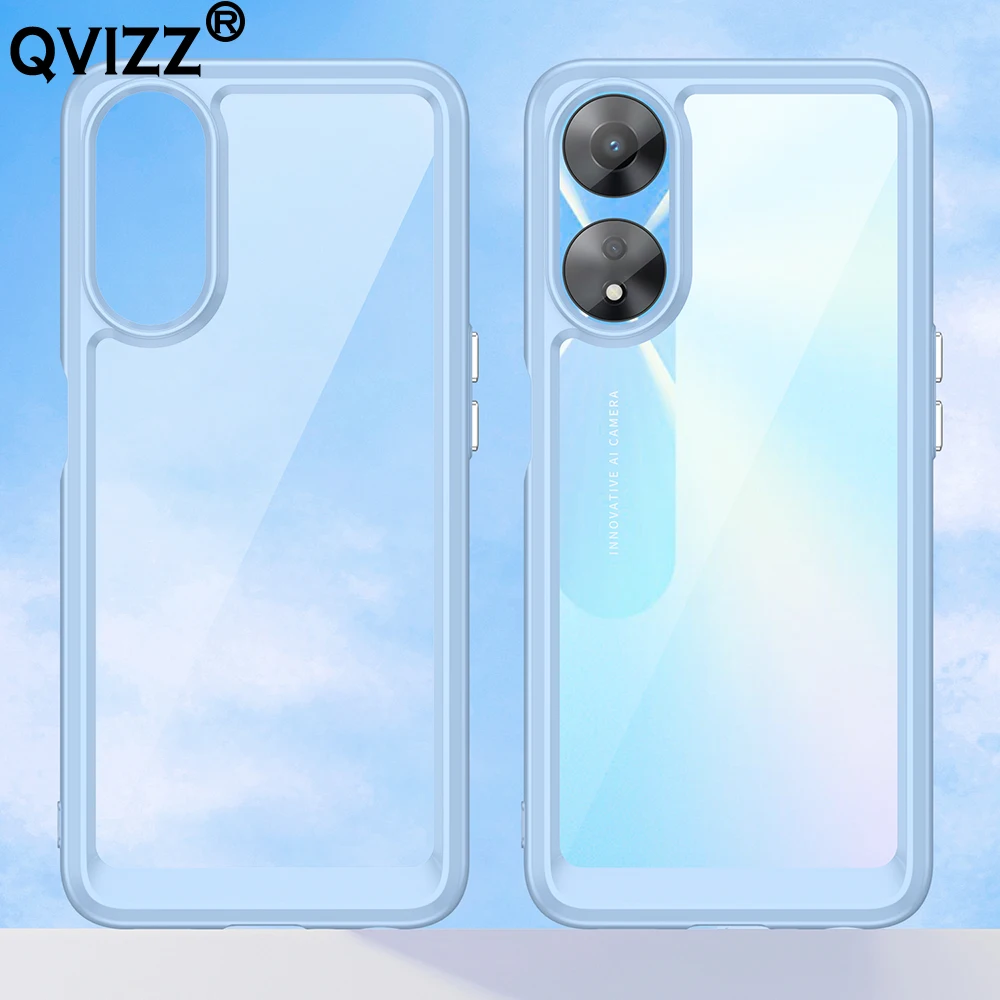 

Clear Case for Oppo A58 Luxury Transparent Ultra-thin Armor Shockproof Soft Silicone Edges Hard Back Phone Cover OppoA58