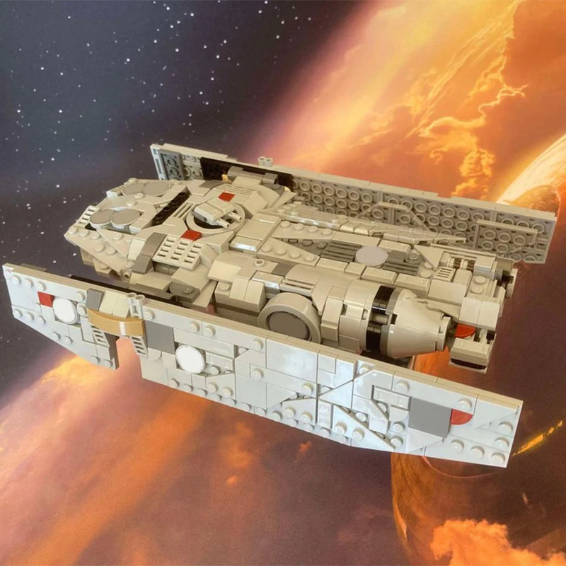 641 шт. Moc-75375 Звездная битва Fondor Haulcraft Falcon космический корабль строительные блоки