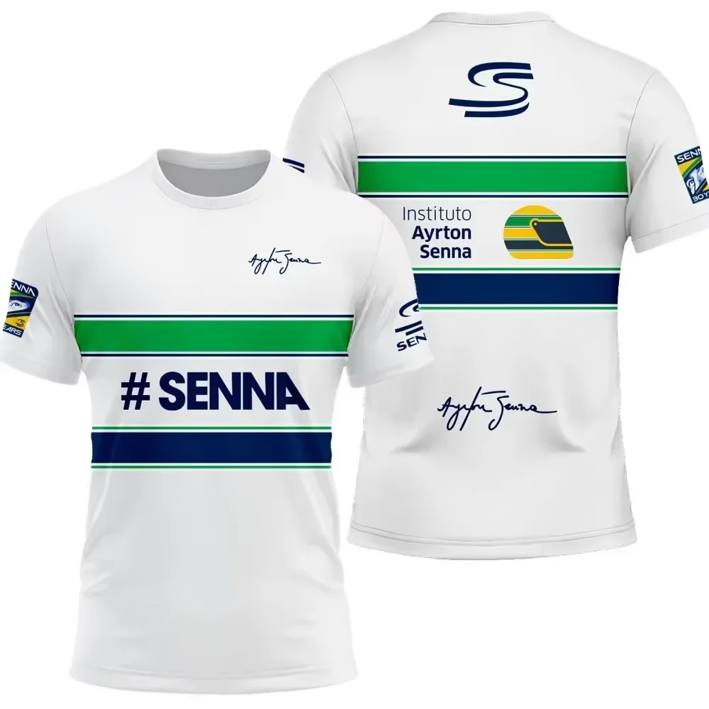 Фото Футболка Ayrton Senna 12 для любителей автоспорта, летняя, с коротким рукавом, унисекс, для мужчин, женщин и детей, новинка 2025 года №3