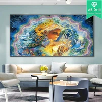 diy diamond painting cartoon girl picture pour glue full squareround ab drill diamont embroidery mosaic cross stitch home decor