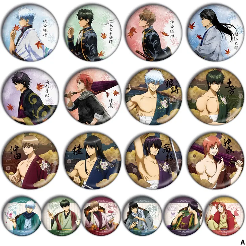 Gintama 58 мм Железный штифт брошь кнопка