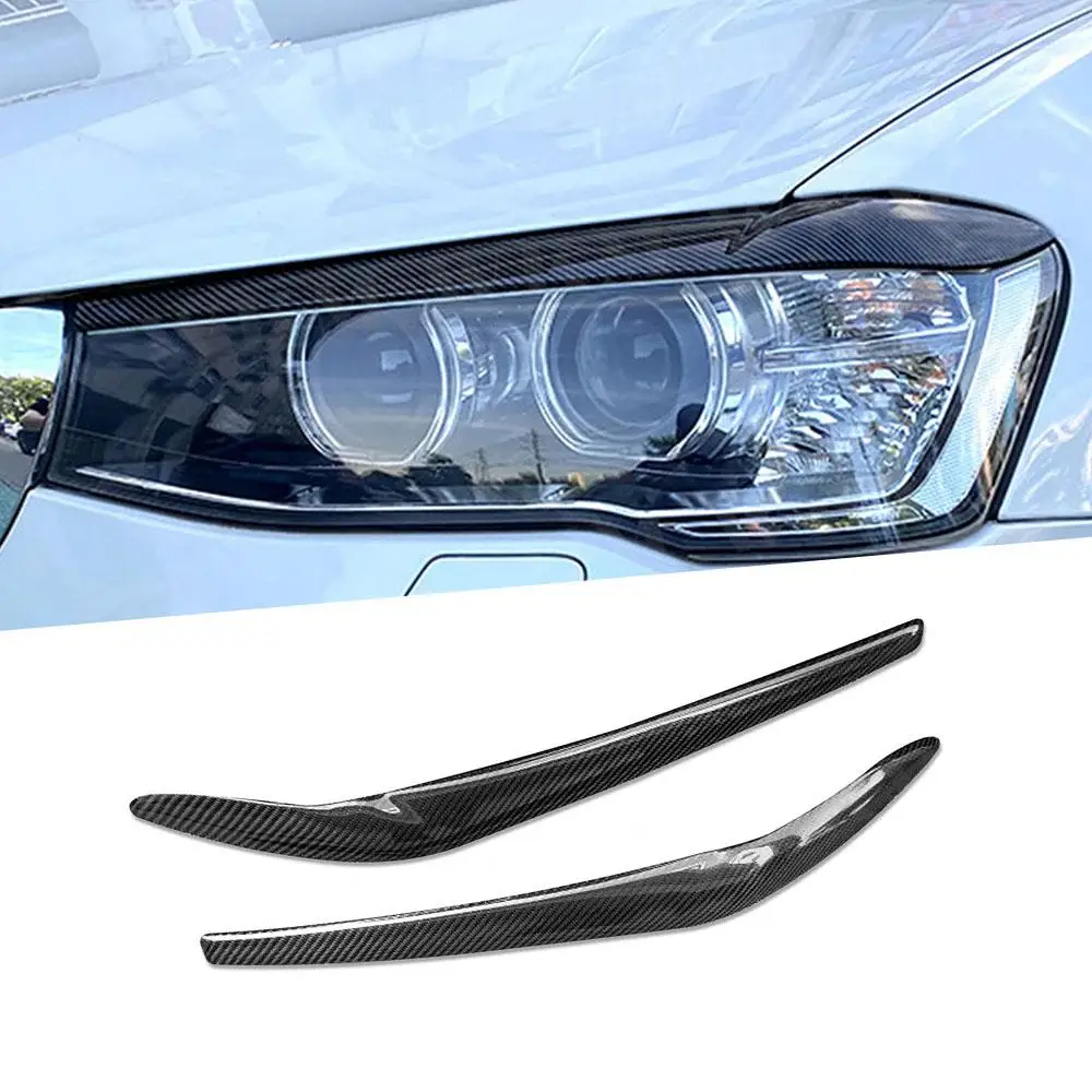 2 шт. передняя фара из углеродного волокна лампа для бровей век наклейка BMW X3 X4 F25 F26