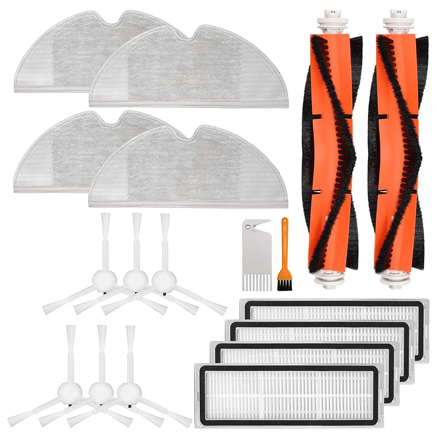

Accessories Kit for Xiaomi Mijia 1C Robotic Vacuum Cleaner,2 Main Brush,6 Side Brush, 4 Hepa Filter,4 Mop Cloth