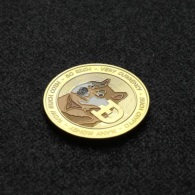 D7 позолоченный Dogecoin To The Moon Coin милый рисунок собаки фотография | Дом и сад