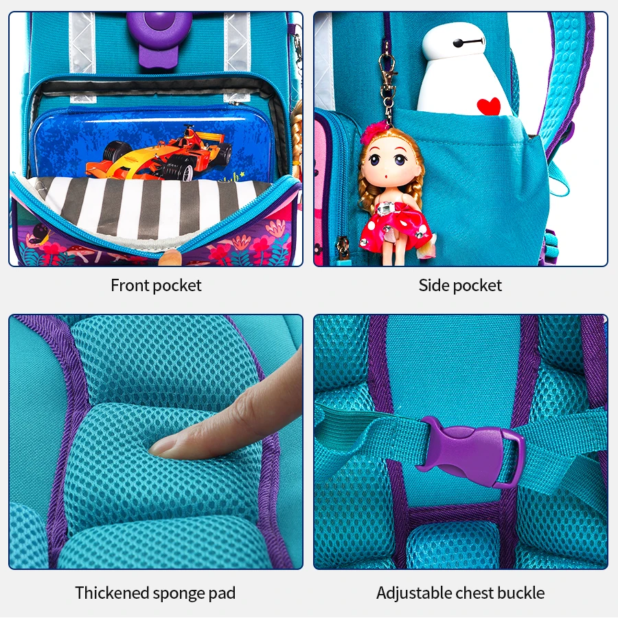 Kids Brand New 3D Cartoon School Bags For Gilrs Cartoon Pattern Orthopedic Backpack Children SchoolBag Student Mochila Grade 1-5