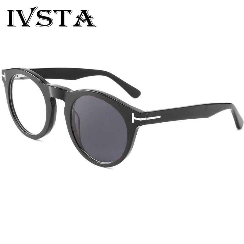 

IVSTA Tom TF Acetate Glasses Men Round Sunglasses Women Luxury Brand Designer Myopia Anti Blue Light Lenses Polarized 0001