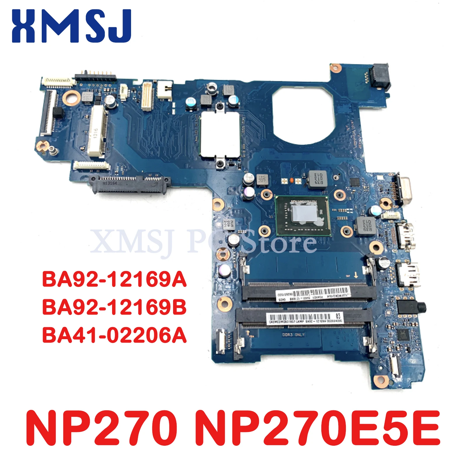 XMSJ For Samsung NP270 NP270E5E BA92-12169A BA92-12169B BA41-02206A Laptop Motherboard DDR3 With CPU Onboard Main Board