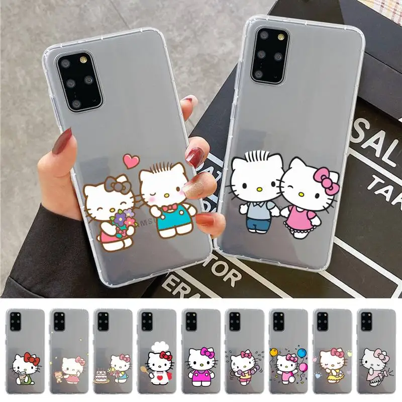 

BANDAI HELLO KITTY Phone Case for Samsung A51 A52 A71 A12 for Redmi 7 9 9A for Huawei Honor8X 10i Clear Case