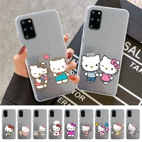 bandai hello kitty phone case for samsung a51 a52 a71 a12 for redmi 7 9 9a for huawei honor8x 10i clear case
