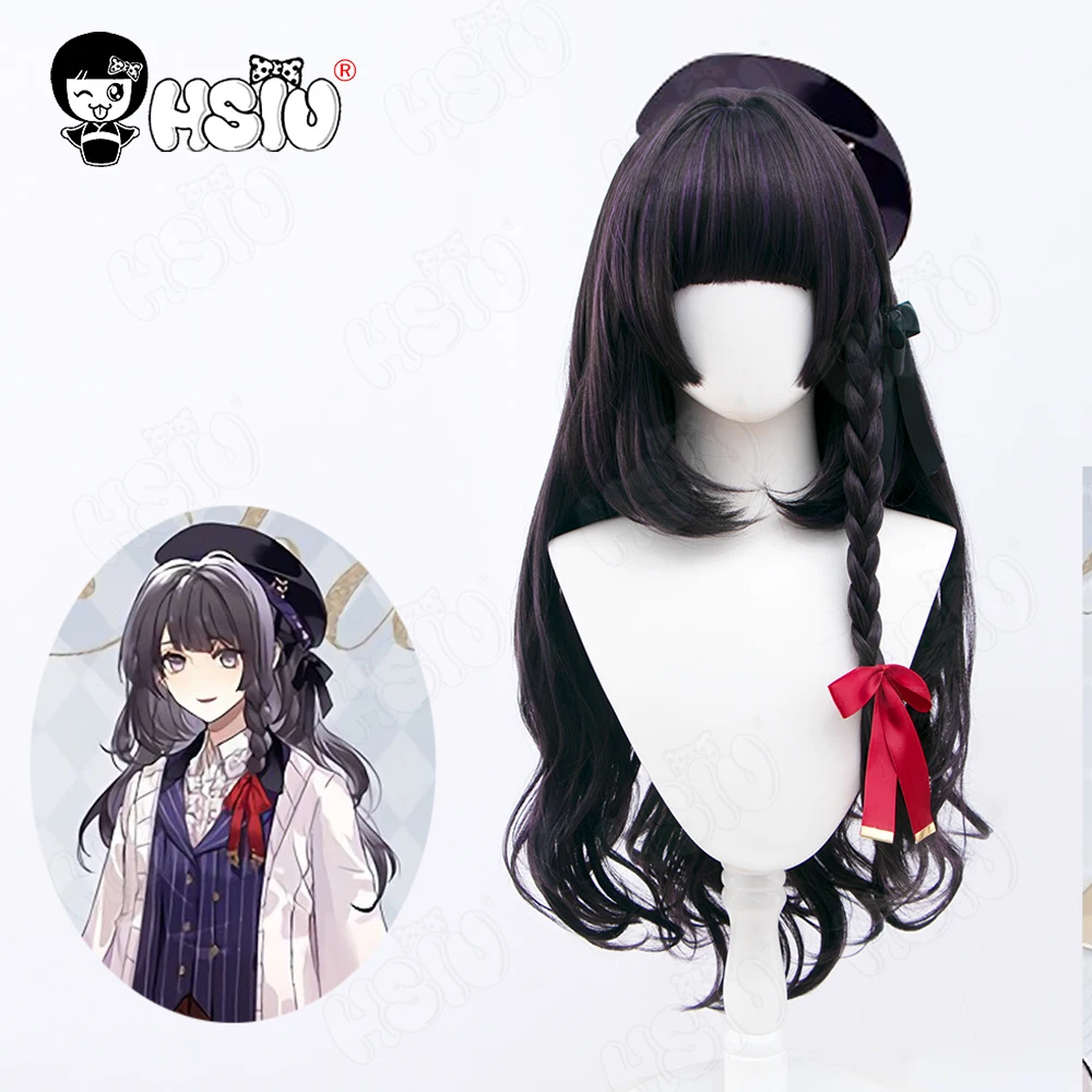 

Героиня нежный косплей парик волокна синтетический парик на все время косплей парик hhsiu purple фиолетовый длинные вьющиеся волосы + парик шапка