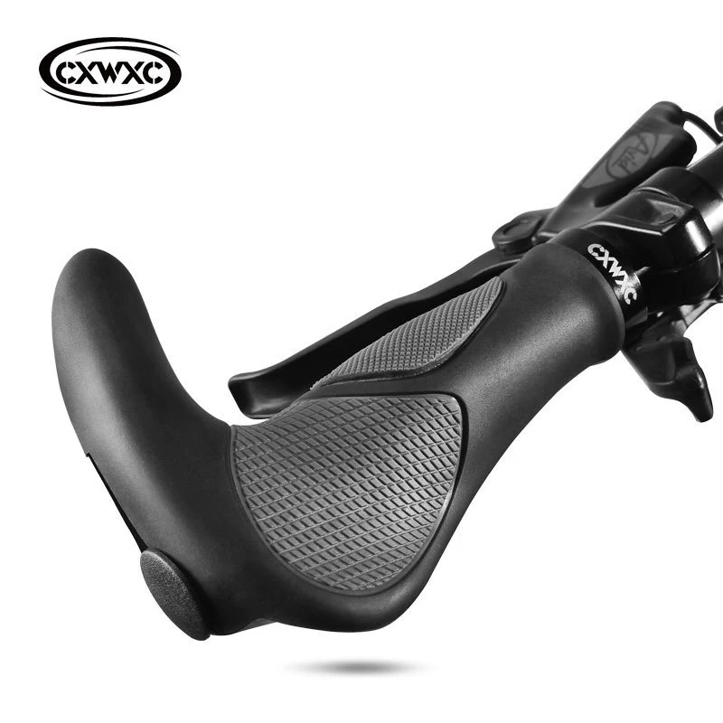 

Skid-Proof MTB Mountain BMX Bike lock-on alloy cap Rubber Handlebar Cover Handle Bar grip End bicycle grips parts