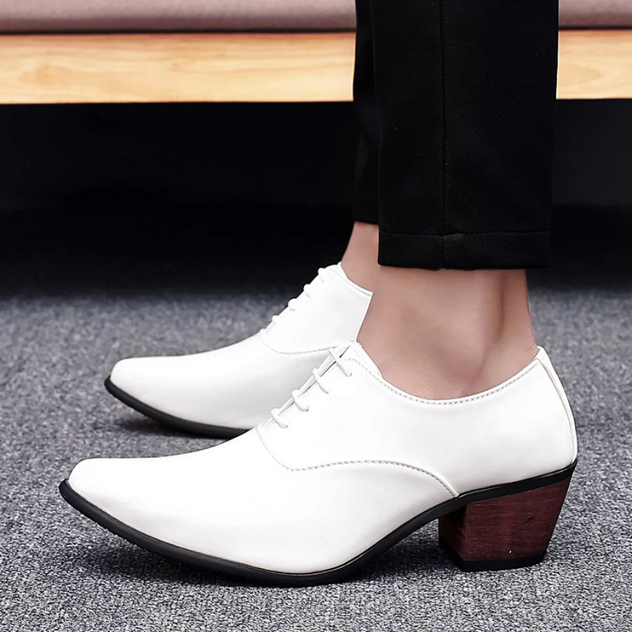 

Мужские туфли-оксфорды BCEBYL из лакированной кожи, дышащие туфли с острым носком на высоком каблуке, Формальные Деловые туфли для выпускного ...