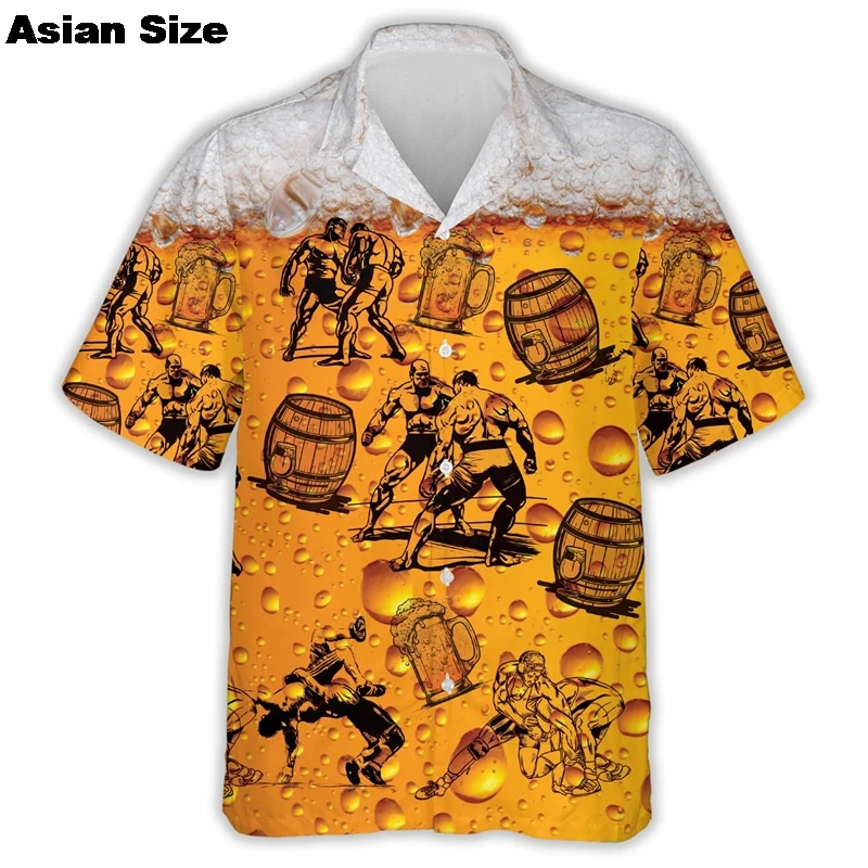 3D Mask Print Men's Shirt Summer Lucha Libre Short Sleeve Casual Hawaii For Men Clothing 2025 Mexican Wrestling Tee