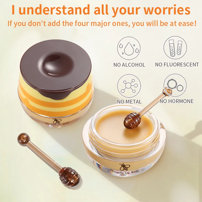 

6g Sleeping lip mask with lip brush lipstick propolis exfoliate fade lip lines nourish moisturize lip care skin care products