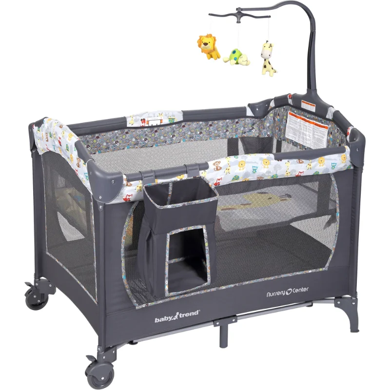 

Baby Children's Bed Bases & Frames Nursery Center Playard with Three Adorable Plush Toys Lightweight and Portable