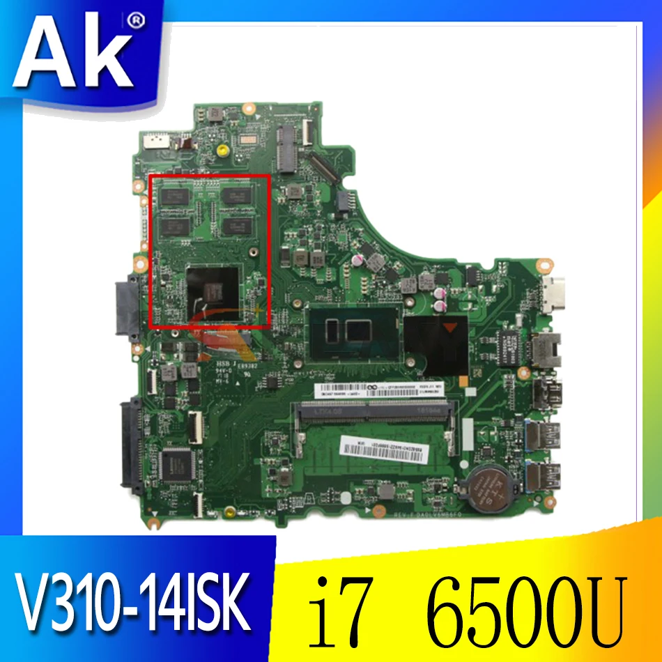 

Материнская плата для Lenovo V310-14ISK V310-14IKB, материнская плата для ноутбука DA0LV6MB6F0 с процессором i7 6500U RAM 4G GPU 2G 100% тест