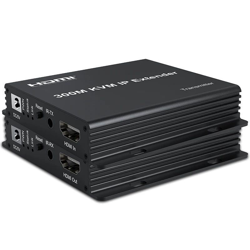 300 м IP HDMI KVM USB-удлинитель по Rj45 Cat5e/6 кабелям 1080P HDMI-удлинитель через IP Muitlpoint Каскадный удлинитель через сетевой переключатель