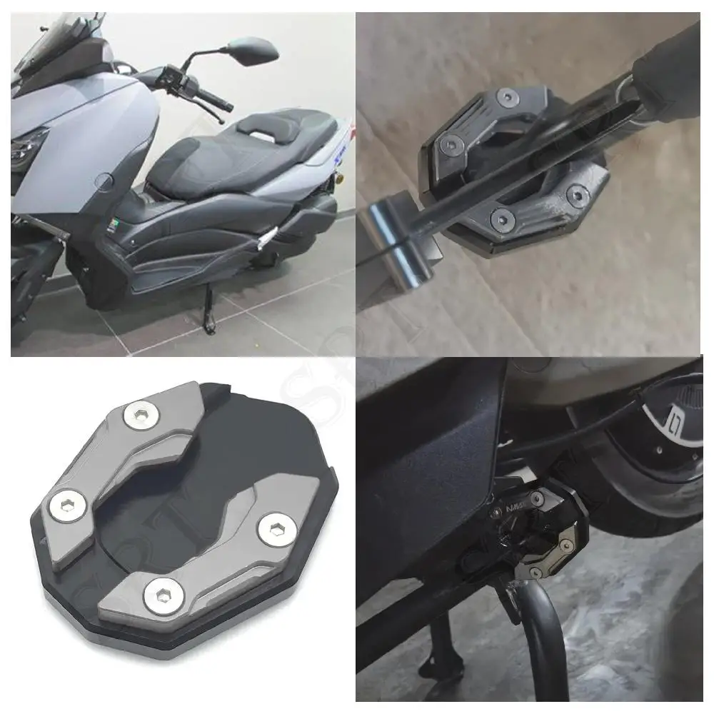 For Yamaha XMAX 400 300 250 150 Motorcycle Accessories Side Parking Kick stand Support Plate Extension Pad X-MAX 300 2017 - 2022