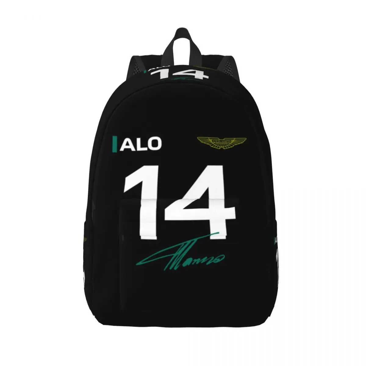 

Fernando Alonso 14 Aston Martin Canvas Backpacks for Girls Boys College School Travel Bags Women Men Bookbag Fits 15 Inch Laptop