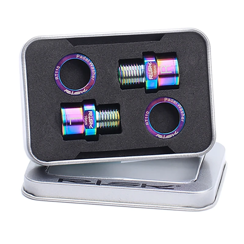 

RISK Titanium Bicycle Pedal Extender With Washer Extension Hollow Pedal Extender, Extender For 9/16Inch Threaded Pedal
