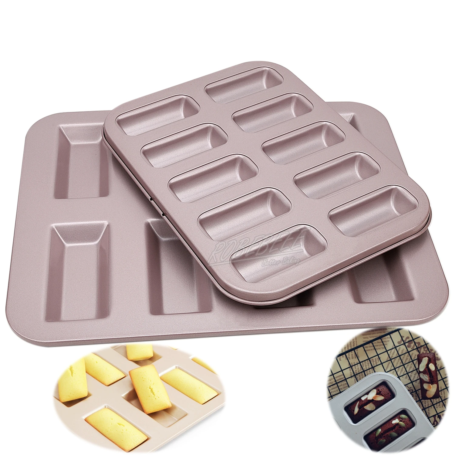 

2 Design Rectangle Cigar Shape Nonstick Carbon Steel Financiar Cake Mold Cheese Tart Biscuit Mould DIY Kitchen Baking Tools