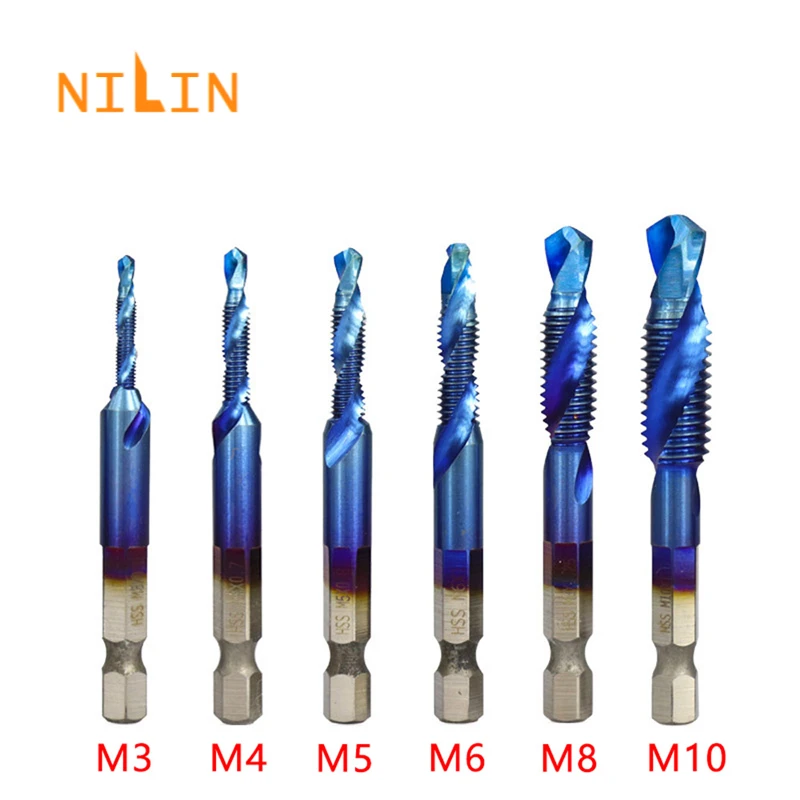 

Titanium Plated Hex Shank HSS Screw Thread Metric Tap Drill Bits Screw Machine Compound M3 M4 M5 M6 M8 M10 Drill Bit Set