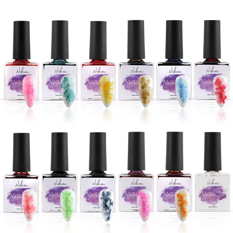 

1 Bottle 10ml Blooming Gel Nail Polish Watercolor Ink Polish Nail Lacquer Soak Off Transparent Flower Smoke Effect Nail Art